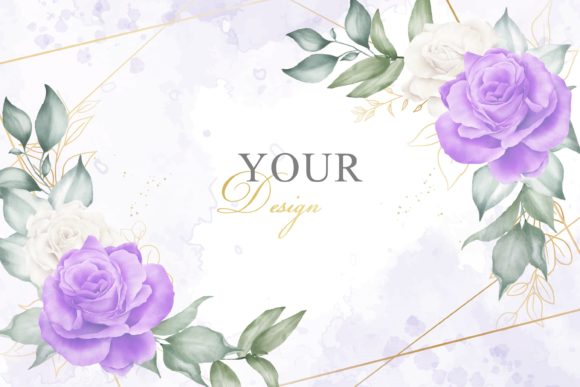 Download Watercolor Purple Florals Wedding Design - Premium Resources