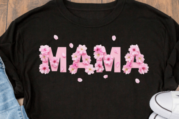 Download Pink Mama Text with Floral Decorations - Premium Resources