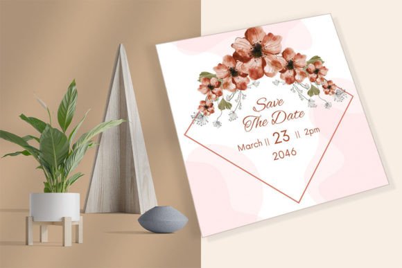 Download Watercolor Brown Florals Wedding Card - Premium Bundle