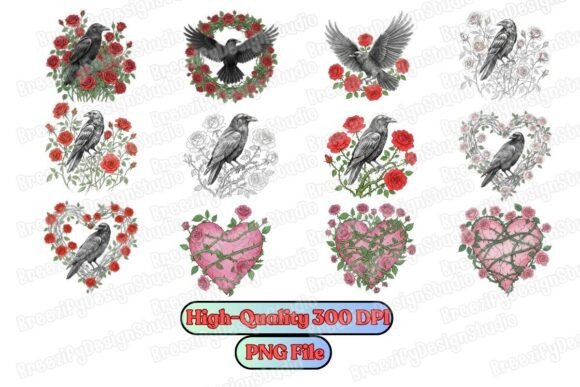 Download Gothic Raven Rose PNG Bundle, Anti Lover - Rose png bundle Collection